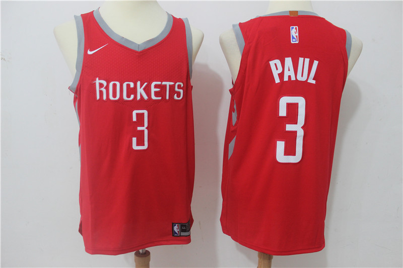 Men Houston Rockets 3 Paul Red Game Nike NBA Jerseys